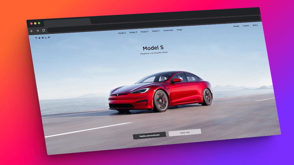 Captura proyecto Tesla web